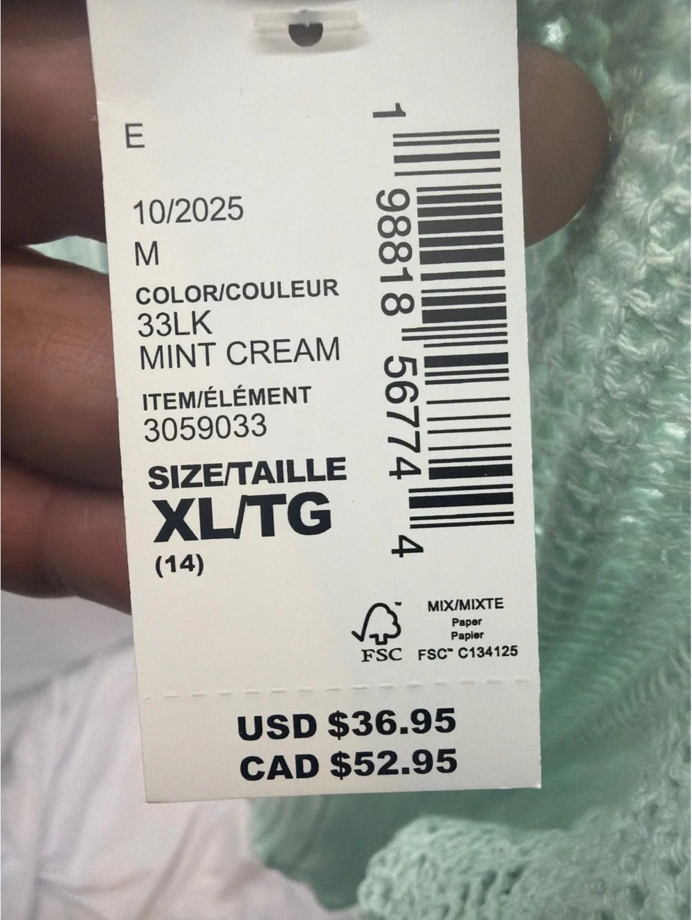 The Children's Place Mint Cream Knit Cardigan Sweater XL (14)